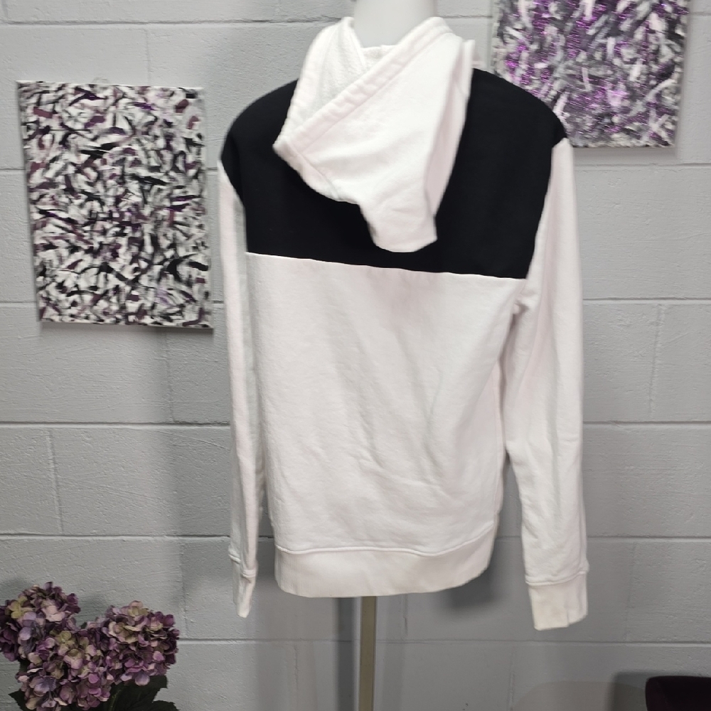 Michael Kors Black and White Colorblock Hooded Sweatshirt - Picture 7 of 11